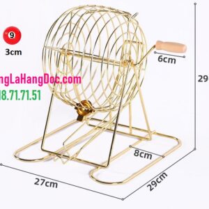 Lồng cầu xổ số inox cao 29cm (cỡ trung) 100 bóng số mở đôi