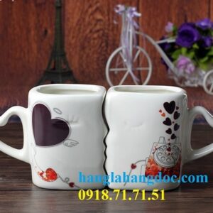 Ly cặp đổi màu tình nhân kiss cao cấp