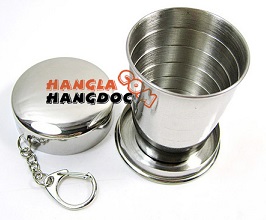 Ly inox kéo xếp 90ml dạng móc khóa độc đáo