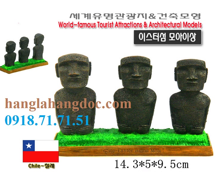 Mô hình 3D thu nhỏ tượng Moai đảo Phục sinh – Chile