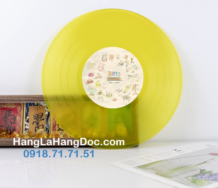 Mô hình đĩa than vinyl trong suốt 12 inch (30cm) đa sắc