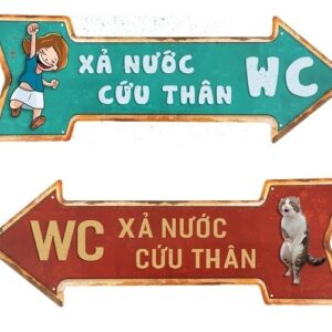 Mũi tên thiếc dập nổi 3D 16x45cm phong cách decor hoài cổ