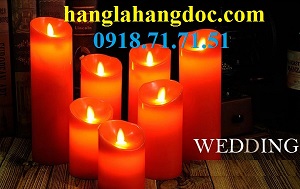 Nến điện dùng pin sáp Đỏ, cao 25cm, đường kính 7.5cm