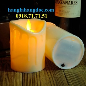 Nến điện tử nhựa, tim lắc lư trang trí cao 10cm, đường kính 8cm