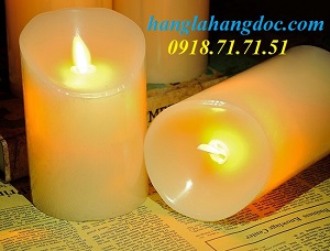 Nến sáp điện tử, tim đèn lắc lư, cao 15cm, đường kính 7.5cm