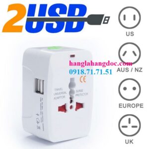 Ổ cắm du lịch 2 cổng usb sạc (version 3)