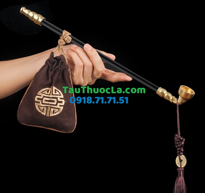 Ống điếu ay032 gỗ mun siêu dài 32cm hút thuốc lá sợi