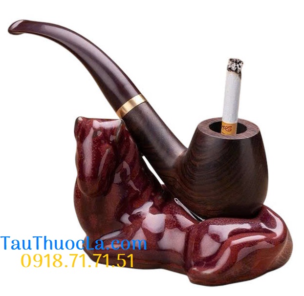 Tẩu gỗ mun MU-303 hút thuốc lá sợi, điếu lớn và nhỏ/ esse