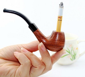 Tẩu gỗ mun/ cẩm lai kiểu cổ điển hút thuốc lá điếu độc lạ CL-150