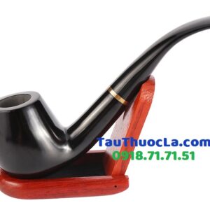 Tẩu gỗ mun đen kiểu cong cổ điển hút thuốc lá sợi MUD-510T
