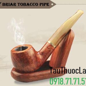 Tẩu gỗ thạch nam cán sừng bò Yak Tây Tạng TNY-357 vặn ốc cao cấp