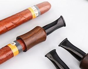 Tẩu hút xì gà CIG-3 gỗ mun, dùng cho cỡ ring 48-52