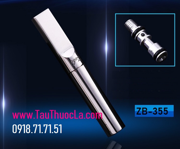 Tẩu lọc ZB 355 inox 304 toàn thân 3 in 1 hút điếu lớn, trung (555 bạc, mèo demi) và nhỏ (esse)