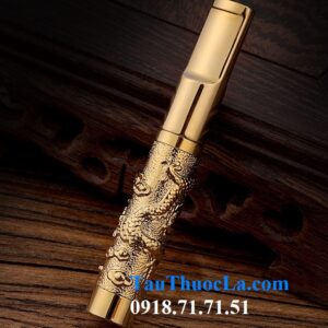 Tẩu lọc ZB 376-RO chạm rồng nổi mạ vàng 24K hút 03 cỡ điếu