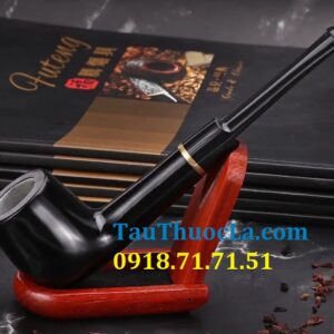 Tẩu mun đen MUD-519V cán thẳng hút thuốc lá sợi