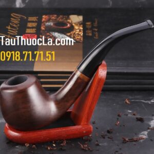 Tẩu pipe MUF-661 gỗ mun nâu có khoen vàng hút thuốc lá sợi