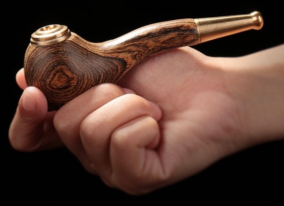 Tẩu pipe NC-12  hút thuốc lá điếu và sợi; gỗ mun/ đàn hương đỏ