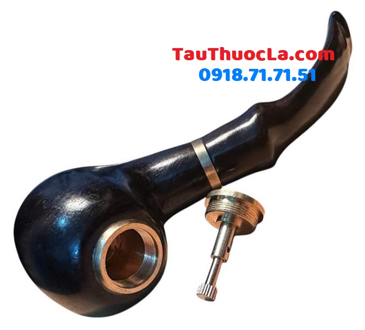 Tẩu pipe NC-36 cối bọc đồng cán gỗ 2 in 1 hút cả thuốc lá sợi và điếu
