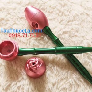 Tẩu pipe hoa hồng kim loại H2-38 hút thuốc lá sợi