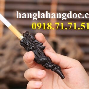 Tẩu rồng khắc thủ công nguyên con gỗ gụ/ mun cao cấp (cỡ nhỏ)