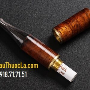 Tẩu thuốc lá DL-108 đàn hương thay lõi lọc than cán sừng bò Yak