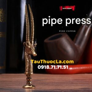 Thanh nhồi tẩu bằng đồng hình đầu sơn dương sừng dài
