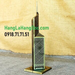 Tòa tháp ngân hàng Trung Hoa kim loại thu nhỏ cao 27cm