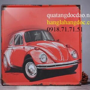 Tranh thiếc hình vuông cỡ 30x30cm trang trí vintage