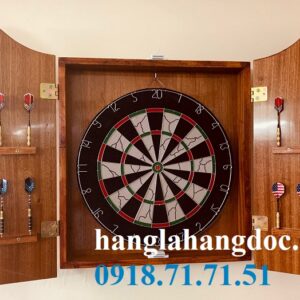 Tủ hộp gỗ xoan & bảng phóng phi tiêu chuyên nghiệp 18 inches nguyên bộ