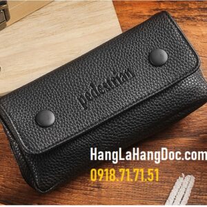 Túi da Pedestrian PU mềm 3 ngăn đựng tẩu pipe & phụ kiện các loại