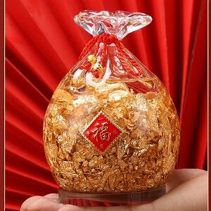 Túi tiền vàng phong thủy cỡ đại 16cm, cầu tài lộc