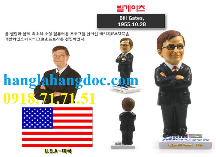 Tượng Bill Gate 3D thu nhỏ trang trí độc đáo