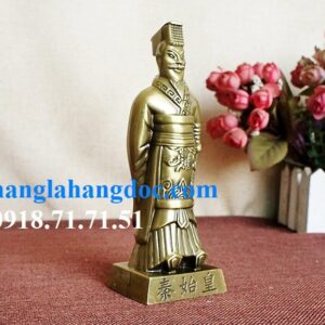 Tượng Tần Thủy Hoàng thu nhỏ bằng kim loại, cao 16cm