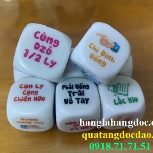 Xí ngầu uống bia tiếng Việt 2,5cm (25mm drinking dice)